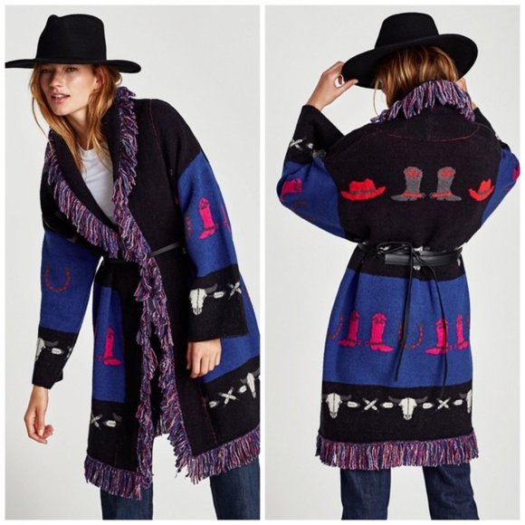 western fringe cardigan